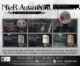 Nier: Automata comes with a Valve accessory you can attach to 2B’s head when you pre-purchase on Steam